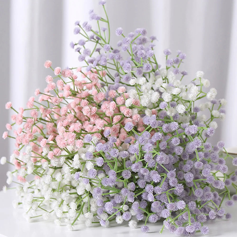 Babies Breath Artificial Flowers Plastic Gypsophila DIY Floral Bouquets For Handmade Wedding Party Home Decoration