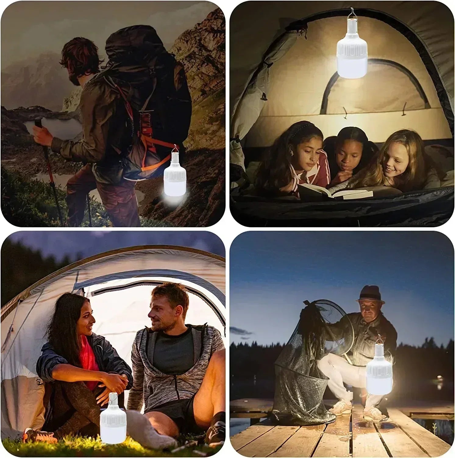 Emergency Light Outdoor Camping Supplies Edc Outdoor USB Rechargeable LED Light Bulb Lantern Hiking Sports Entertainment