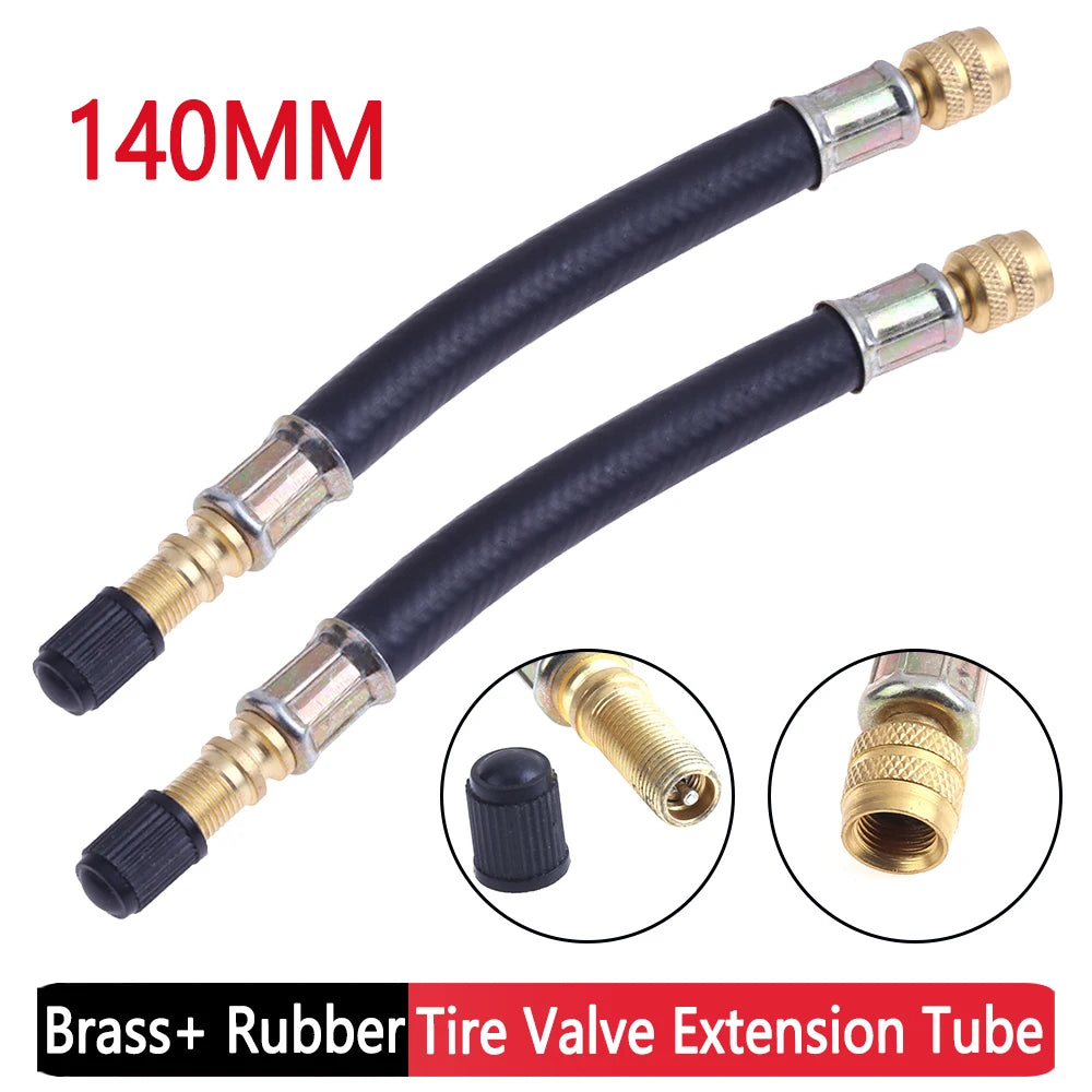 Tyre Valve Flexible Hose Universal Tire Valve Inflatable Rubber Hose 140mm  Car Wheels Tyre Valve Stems Extensions Tube Adapter