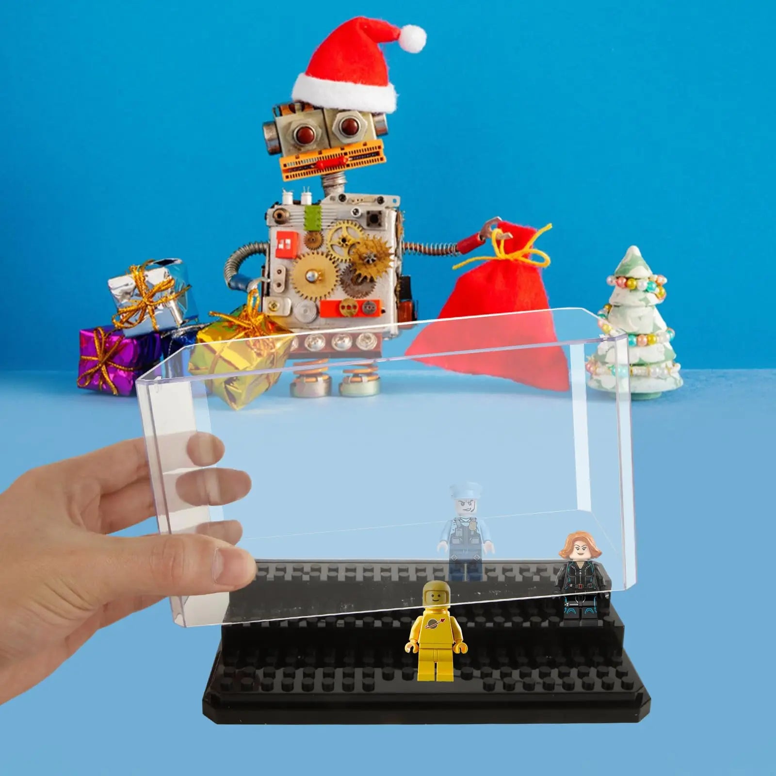 Acrylic Minifigure Display Cases for Minifigure Action Figures Blocks Removable Display Box Cube Showcase for Models Dustproof