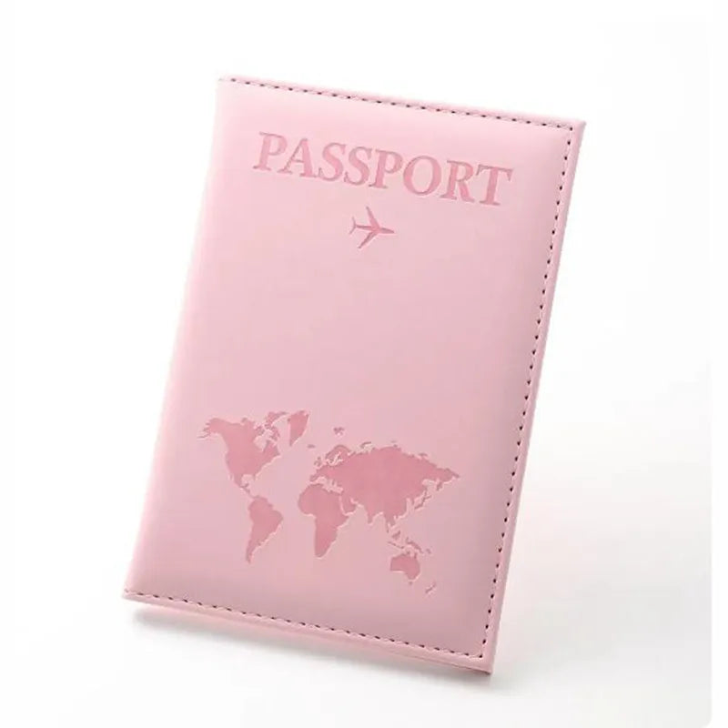 Air Plan Travel Accessories Passport Holder ID Cover Women Men Portable Pink Bank Card Passport Business PU Wallet Case Holder