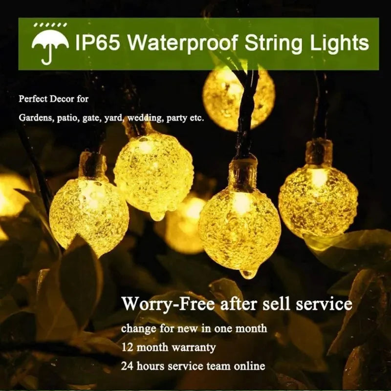 LED String Light Solar Fairy Lights 5m 20LED Warm Light Waterproof Outdoor Garden Wedding Decoration Christmas Lamp Box Packed