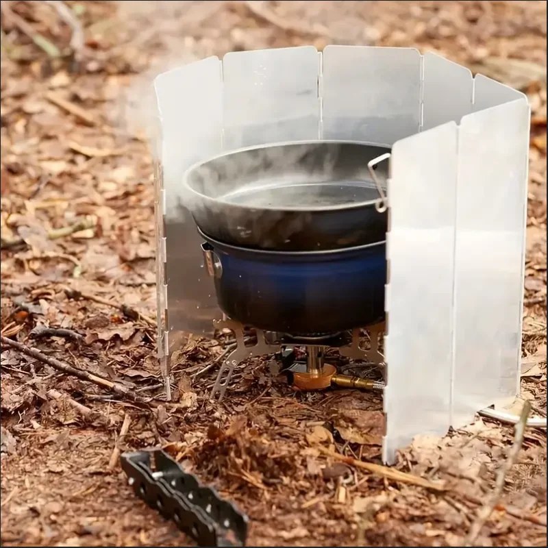 Plates Aluminum Alloy Stove Windscreen, Ultralight Foldable Stove Windshield, Suitable For Outdoor Camping, Picnic