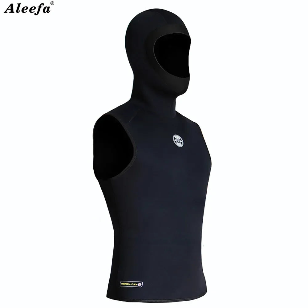 Neoprene Men's Hooded Vest Wetsuit for Scuba Diving, Snorkeling and  Swimming - Keep Warm Spring Swimsuit 3MM