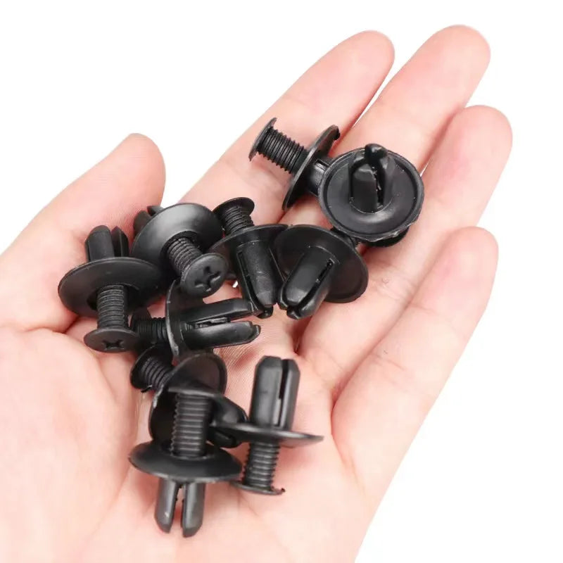 Plastic Rivets Fasteners Screw Car Bumper Fender Black Rivet Car Fastener Clips for Toyota Focus Kia Nissan Yamaha