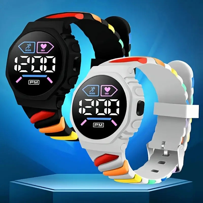 Colorful Silicone Band Electronic Watch - Fun Decorative Accessories for Boys and Girls - Great Holiday Or Birthday Gift