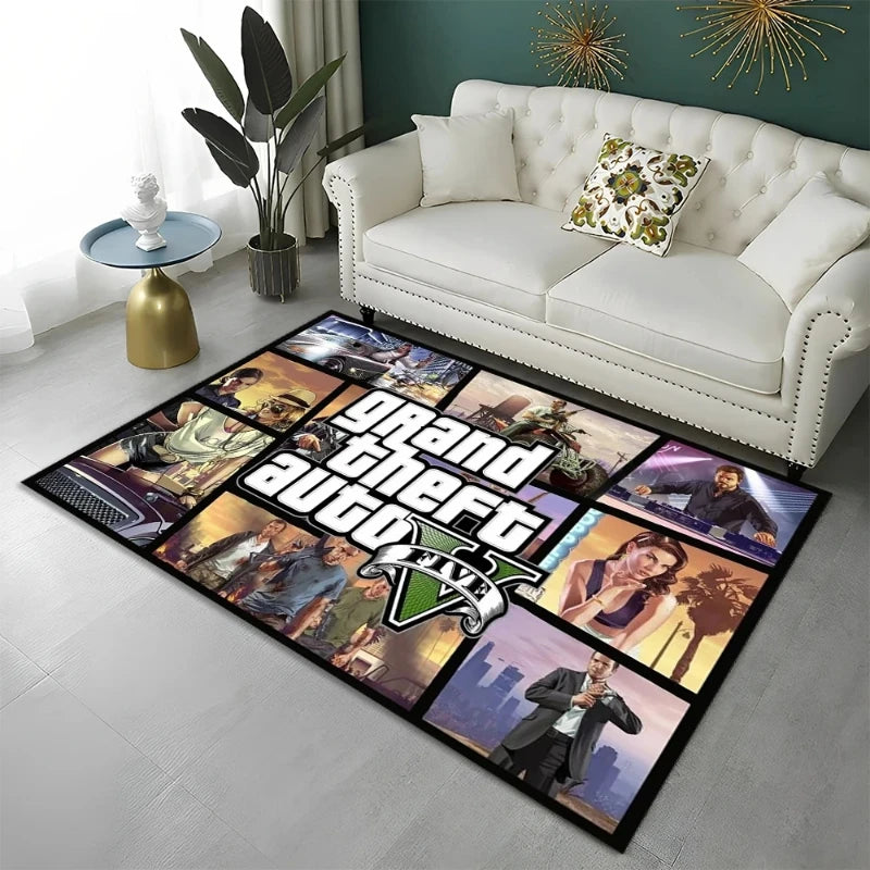 GTA Grand Theft Auto Games Gamer Carpet Rug for Home Living Room Bedroom Sofa Doormat Decor Kids Area Rug Non-slip Floor Mat