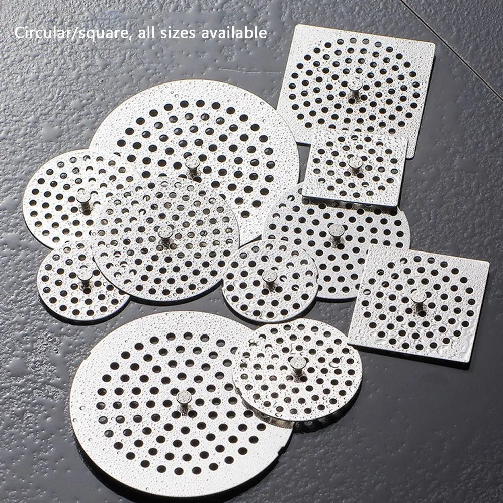 Stainless Steel Floor Drains Net Cover Round Square Shower Drain Hole Filter Drainage Grille Anti Clogging Floor Drainage Net