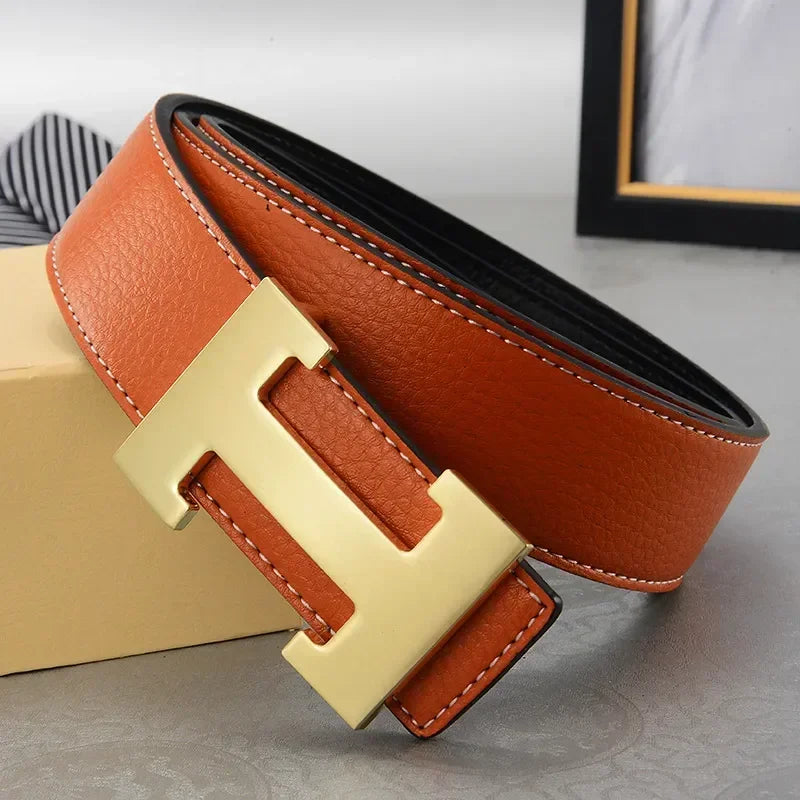 Casual Belt High Quality Designer Authentic Belt Men's Metal Smooth Buckle Fashion Designer Belt  Belt for Men  Belts for Women