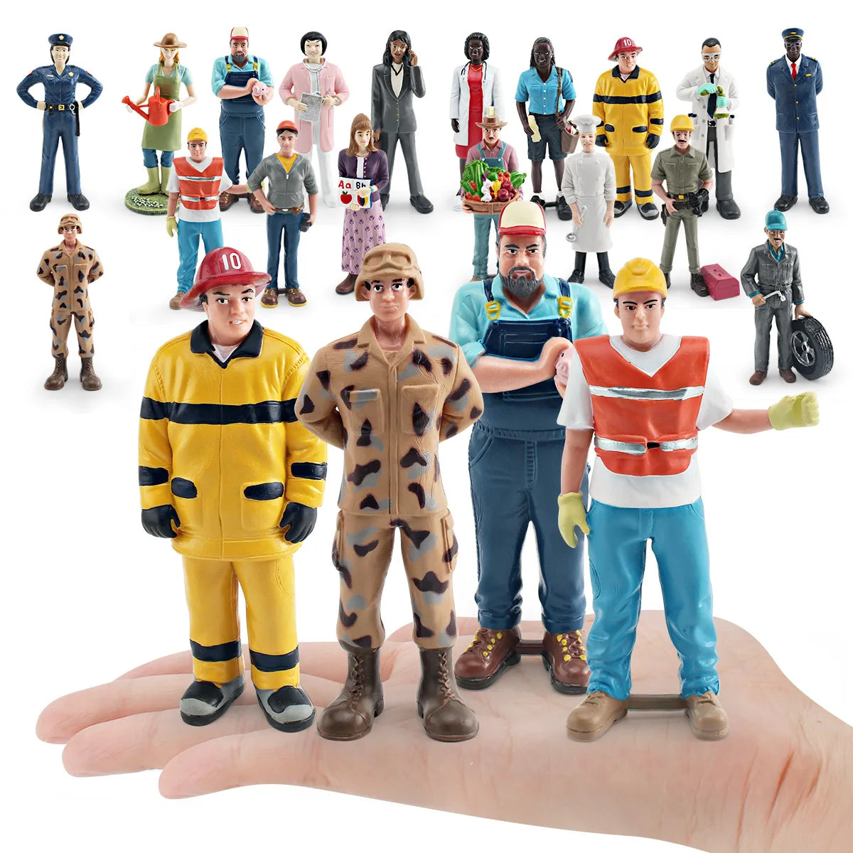 Montessori Educational Toy Cognition World Architecture Professional figures teachers doctors construction police Action Figures