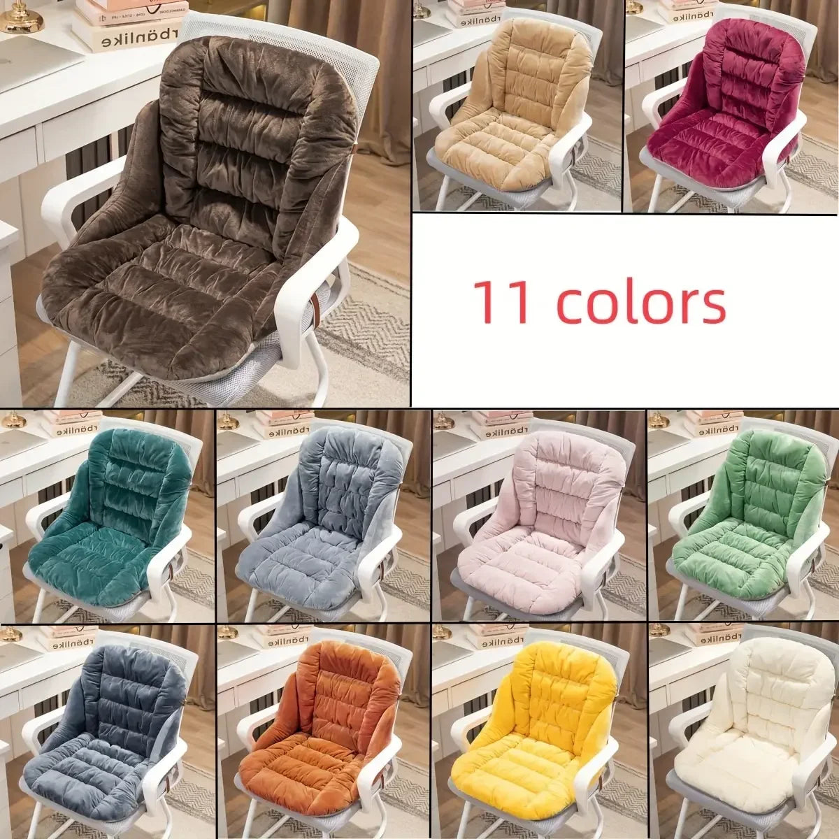 Soft and Warm Seat Cushion Integrated Large Backrest Back Cushion Office Classroom Chair Cushion Comfortable Winter Seat Sofa