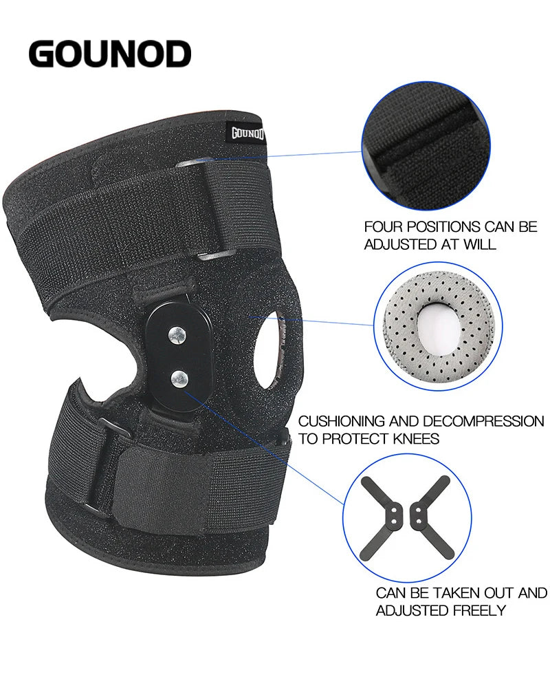 Adjustable Hinged Knee Brace Knee Joint Brace Support Knee Stabilizer Knee Pad Patella Protector Arthritic Guard Pain Relief