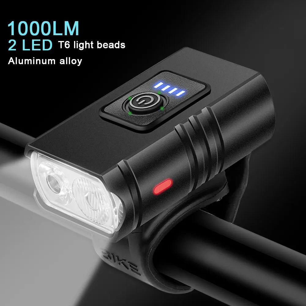 Bike Light USB Rechargeable T6 LED Bicycle Lights 6 Modes MTB Flashlight Bicycle Headlight for Cycling Bicycle Front Lamp