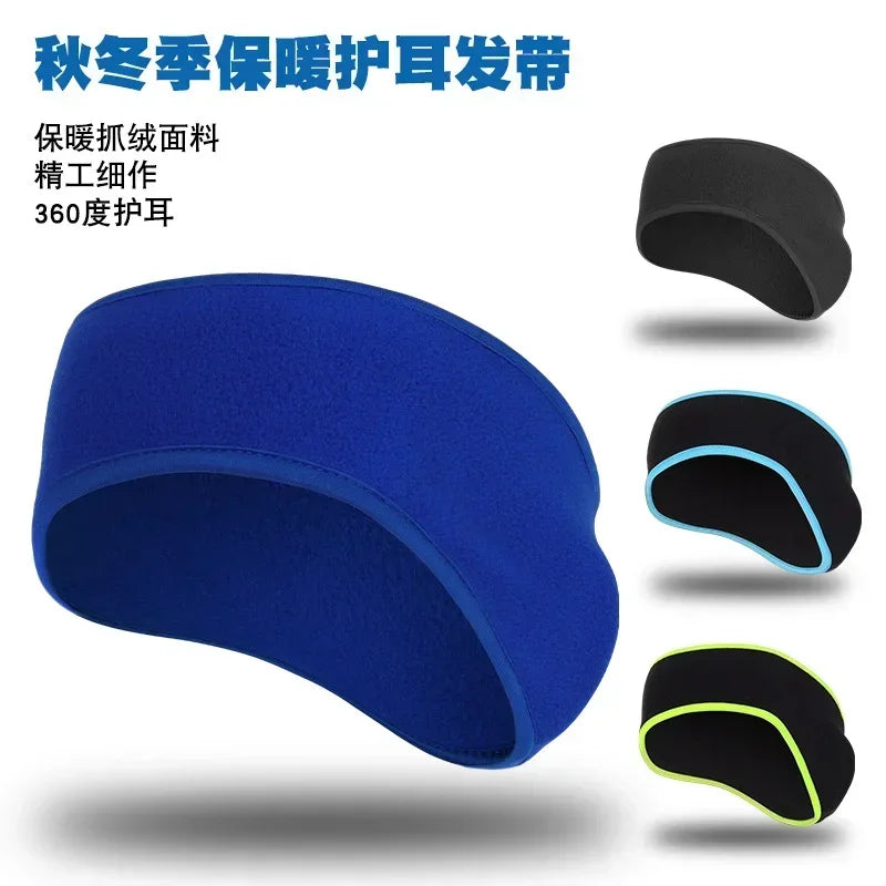 Fleece Ear Cover Ear Muff Headband Winter Sweatband Ear Warmer for Men Women Running Skiing Outdoor Sports Hair Sweat