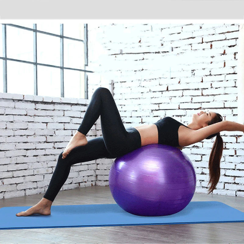 Yoga Ball Fitness Balls Sports Pilates Birthing Fitball Exercise Training Workout Massage Ball Gym Ball 45cm With Pump