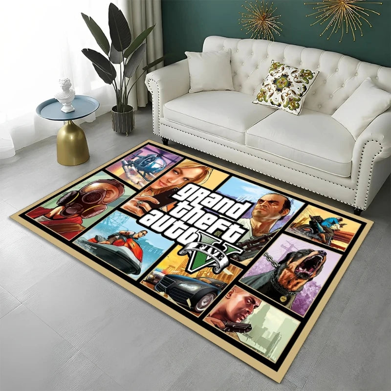 GTA Grand Theft Auto Games Gamer Carpet Rug for Home Living Room Bedroom Sofa Doormat Decor Kids Area Rug Non-slip Floor Mat