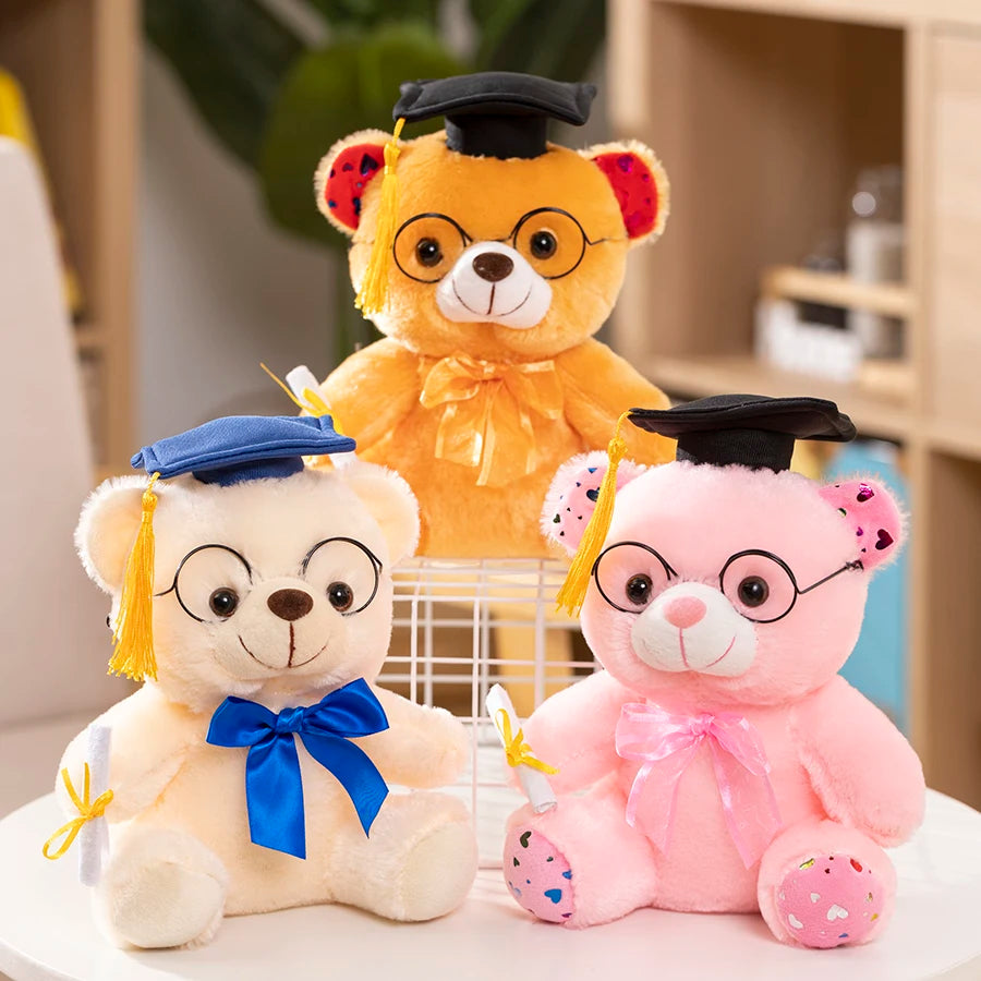 Graduation Bear Plush Toy Cute Teddy Bear Soft Doll Boys Girls Students Graduation Gift