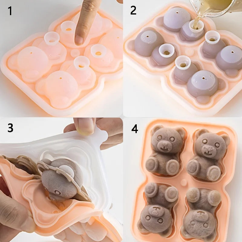 Adorable teddy bear ice cube making mold adorable bear ice cube tray for making frozen cocktails whiskey coffee