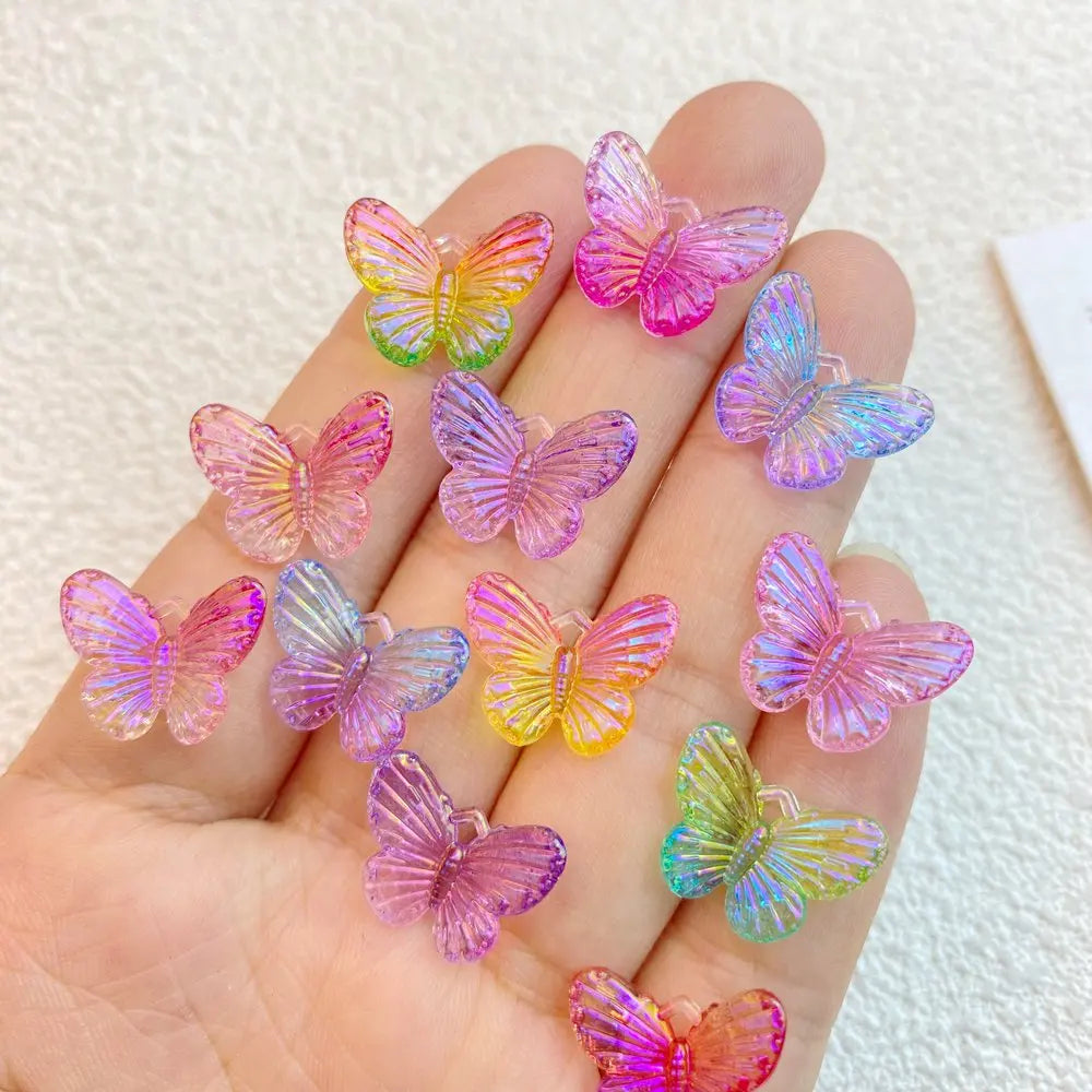 New Cute Resin Mini Colorful Butterfly Flat Back Cabochon Ornament Jewelry Making Manicure Hairwear Accessories